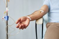 A patient receiving intravenous therapy